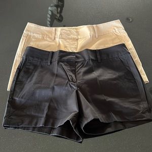 Ann Taylor Th Petite City Short Size 10P, Mid-rise, 2 pairs Black and Khaki $45